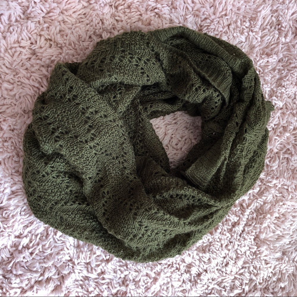 Green sweater infinity scarf